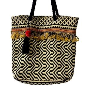 INDIGO PAISLEY
Boho Tote Bag Jute Large
